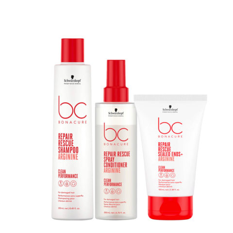 Schwarzkopf BC Bonacure Repair Rescue Shampoo Arginine 250ml Spray Conditioner 200ml Sealed Ends 100ml