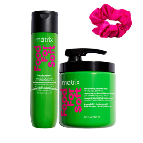 Matrix Haircare Food For Soft Shampoo 300ml Mask 500ml + InstaCure Scrunch Als Geschenk