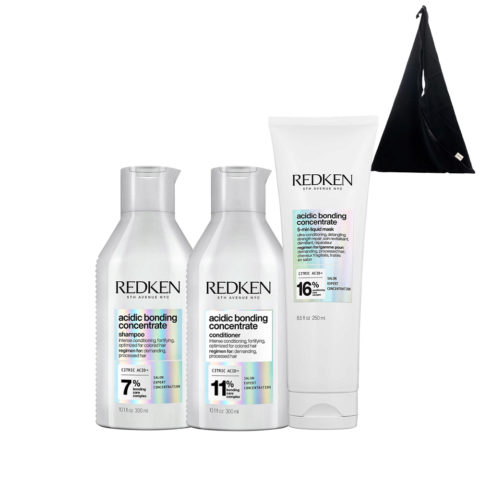 Redken Acidic Bonding Concentrate Shampoo 300ml Liquid Conditioner 190ml Mask 250ml + Schwarze Shopper Als GESCHENK