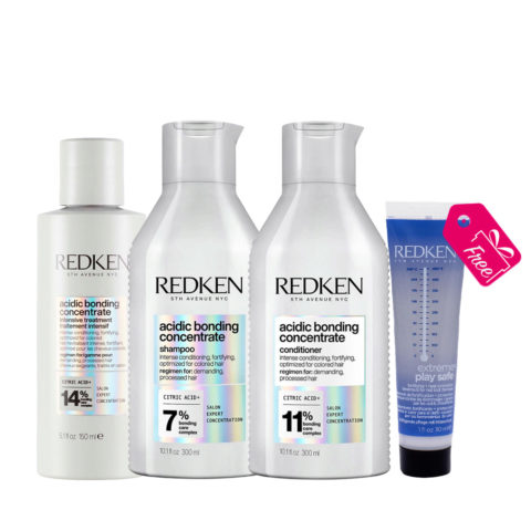Redken Acidic Bonding Concentrate Pre Treatment 150ml Shampoo 300ml Conditioner 300ml + GRATIS Mini Play Safe 30ml