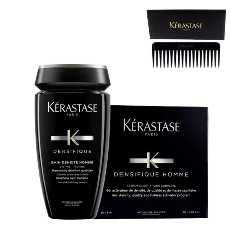 Densifique Homme Shampoo 250ml Cure 30x6ml + KOSTENLOSE Professional Comb For All Types Hair