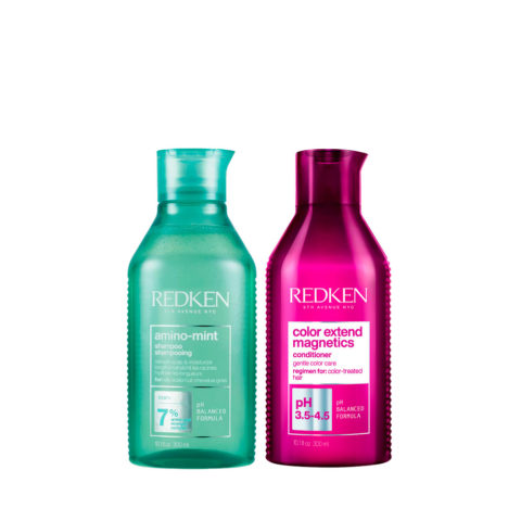 Redken Amino Mint Shampoo 300ml Color Extend Magnetics Conditioner 300ml-reinigende Behandlung für coloriertes Haar