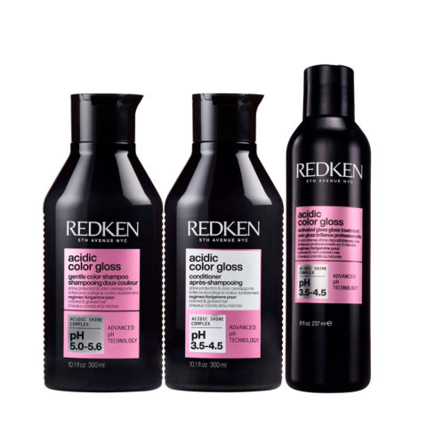 Redken Acidic Color Gloss Shampoo 300ml Conditioner 300ml Treatment 237ml