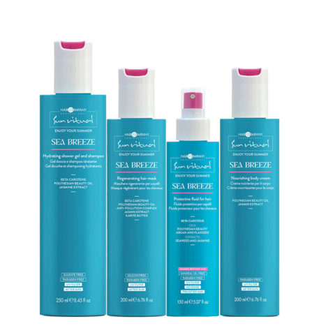 Sea Breeze Hydrating Shower Gel Shampoo 250ml Mask 200ml Protective Fluid 150ml  Body Cream 200ml