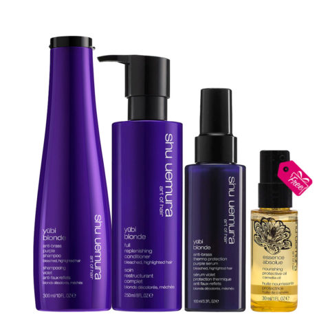 Yubi Blonde Anti-Brass Purple Shampoo 300ml Conditioner 250ml Serum 100ml + Oil 30ml als Gesdchenk