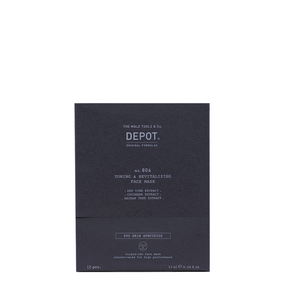 Depot Skin Specifics Toning & Revitalizing Face Mask 12 pcs - revitalisierendes tonisierendes Maskenset