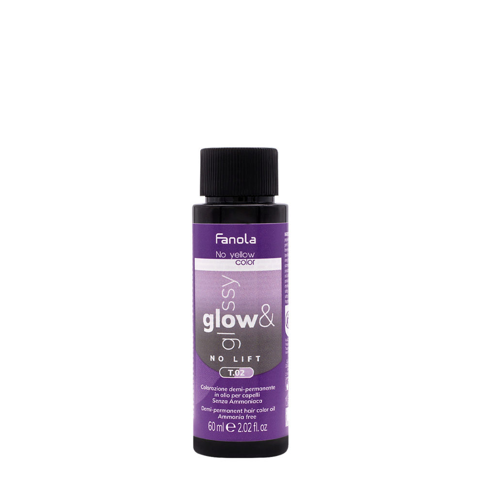 Fanola Glow & Glossy Oil Toner T.02 60ml - semipermanente Färbung in Öl ohne Ammoniak