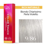 Wella Color Touch Rich Naturals 9/86 Sehr Helles Perlviolett-Blond 60 ml - semipermanente Farbe ohne Ammoniak Wella Color Touch Rich Naturals 9/86 Sehr Helles Perlviolett-Blond 60 ml - semipermanente Farbe ohne Ammoniak