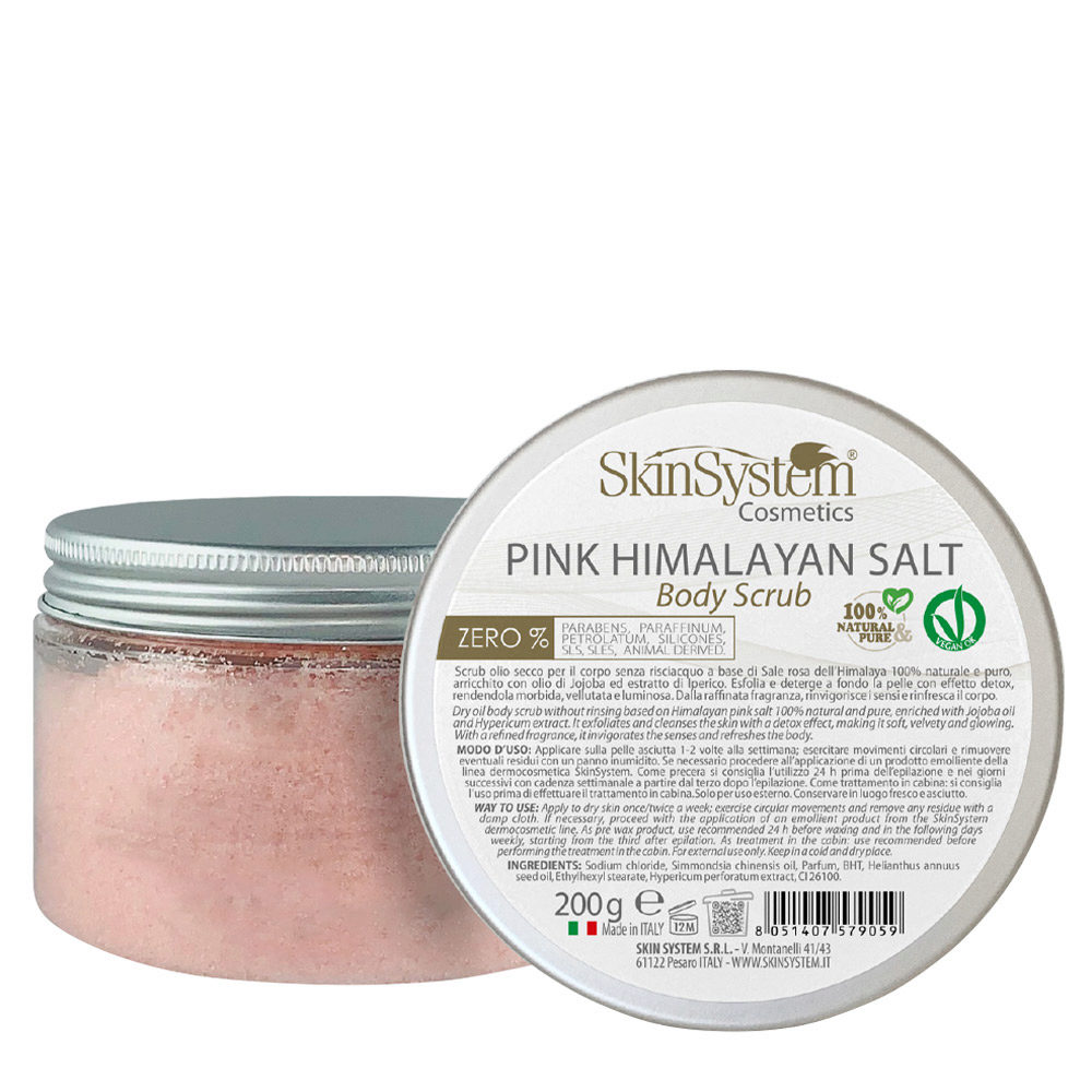 SkinSystem Pink Hymalayan Salt Body Scrub 200gr - Trockenöl aus Himalaya-Salz