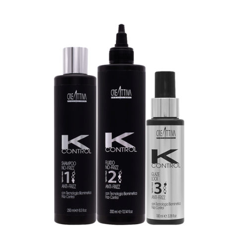 KControl Shampoo No Frizz 1 250ml  Fluido No Frizz 300ml Glaze Lock 3 100ml