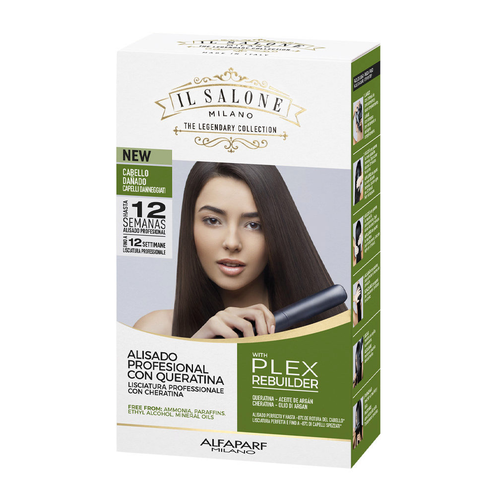 Alfaparf Milano Il Salone Straight Kit Argan & Cheratina  - Glättungsbehandlung für geschädigtes Haar