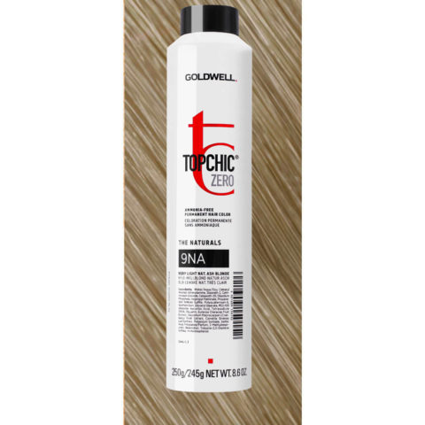 9NA Topchic Zero The Naturals Very Light Natural Ash Blonde Can 250ml   - Permanente Farbe ohne Ammoniak