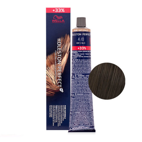 Wella Koleston Perfect Me+ Pure Naturals 4/0 Mittelbraun 80ml - permanente Haarfarbe