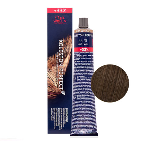 Wella Koleston Perfect Me+ Pure Naturals 55/0 Tiefes Hellbraun 80ml - permanente Haarfarbe