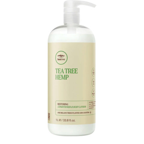 Tea Tree Hemp Restoring Conditioner & Body Lotion 1000ml - Feuchtigkeits- und regenerierende 2-in-1 Pflege