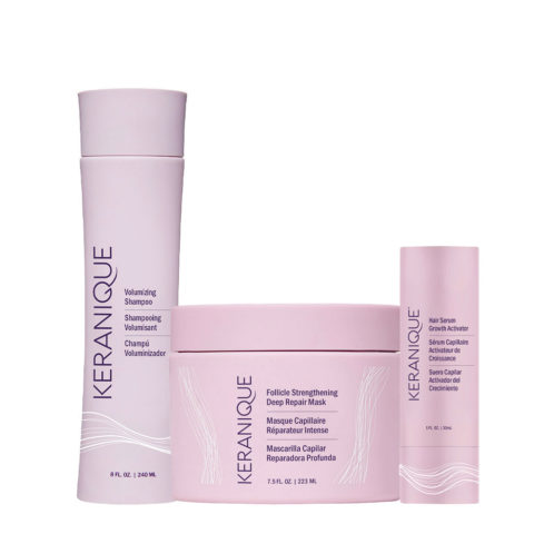 Volumizing Follicle Streghtening Shampoo 240ml Deep Repair Hair Mask 223ml Serum Growth Activator 30ml